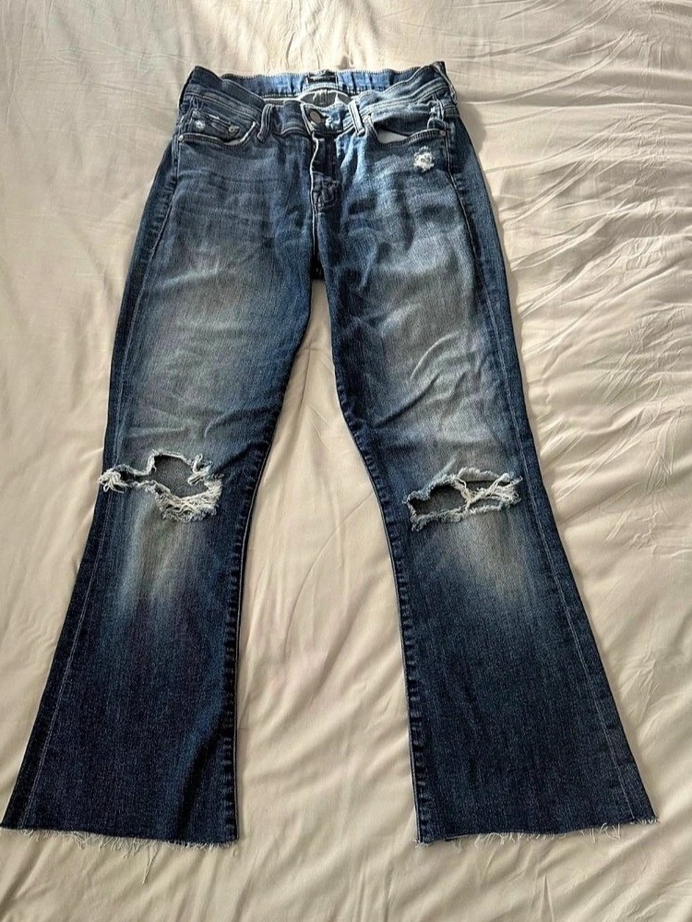 MOTHER The Weekender Fray Flare Jeans in Furiously Happy 25